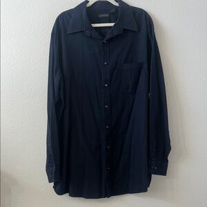 jf j.ferrar Black Button Down Shirt Classic size 2X EUC